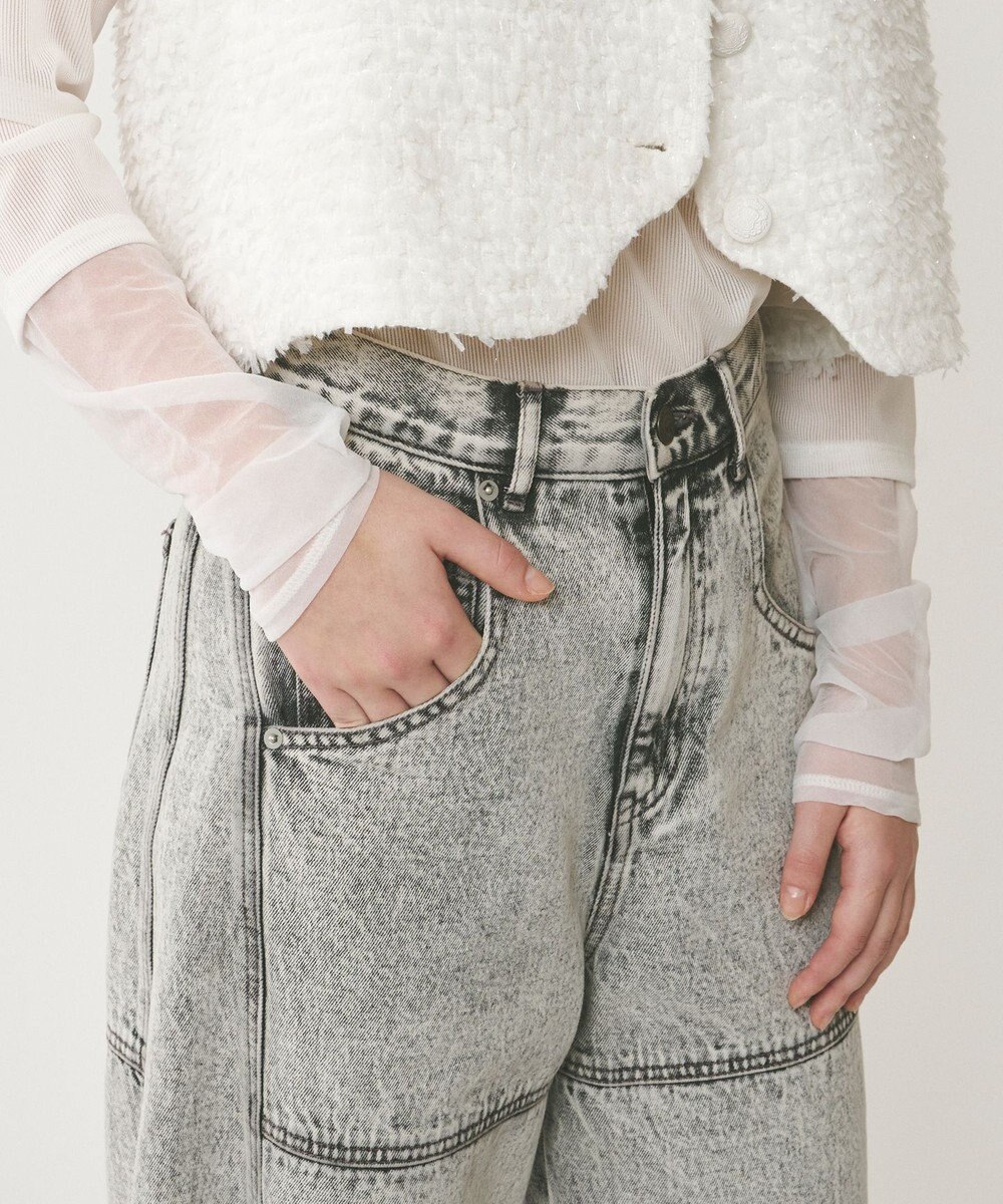 GRACE CONTINENTAL ライン切替デニムパンツ 