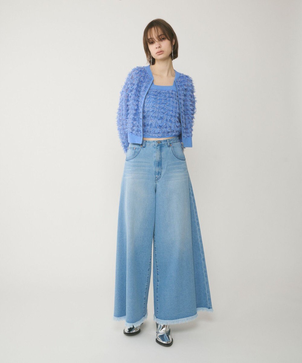 GRACE CONTINENTAL フリンジニットzipカーディガン