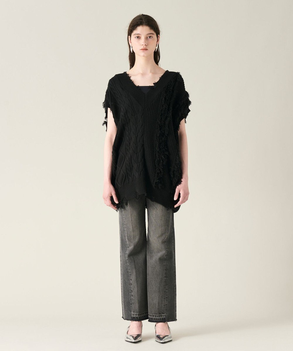 GRACE CONTINENTAL クラッシュニットトップ