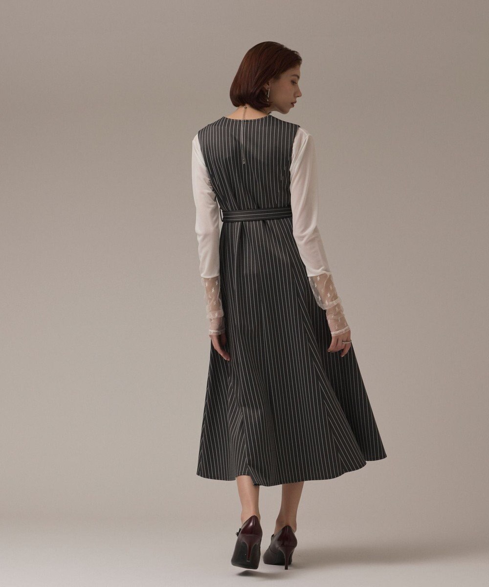 GRACE CONTINENTAL ストライプジャージワンピース 