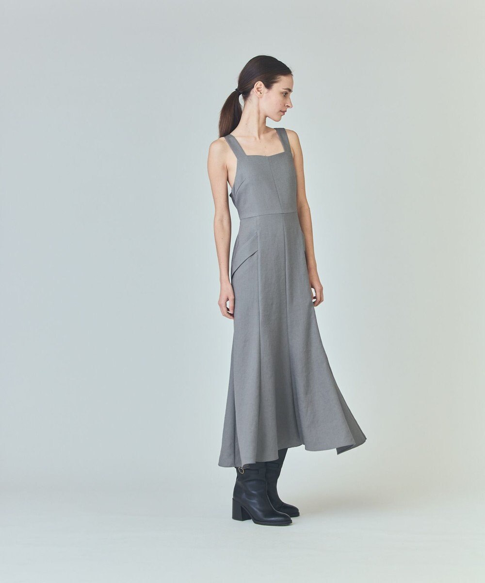 GRACE CONTINENTAL リネンタッチロングドレス
