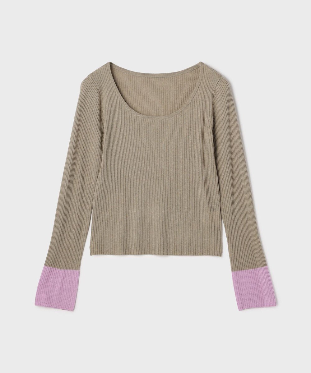 GRACE CONTINENTAL バイカラーリブニットトップ 