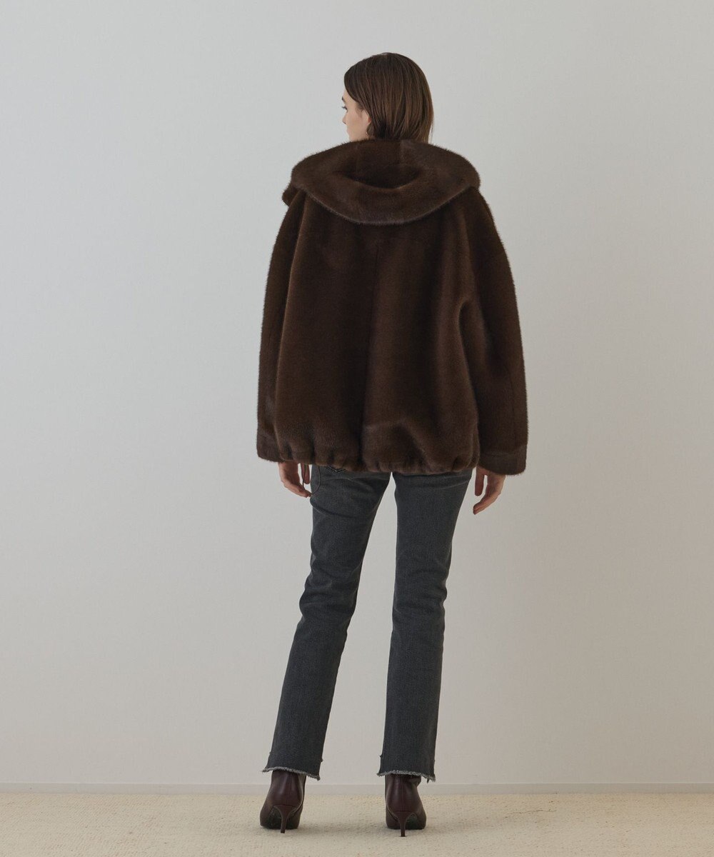 GRACE CONTINENTAL フェイクミンクフードジャケット 