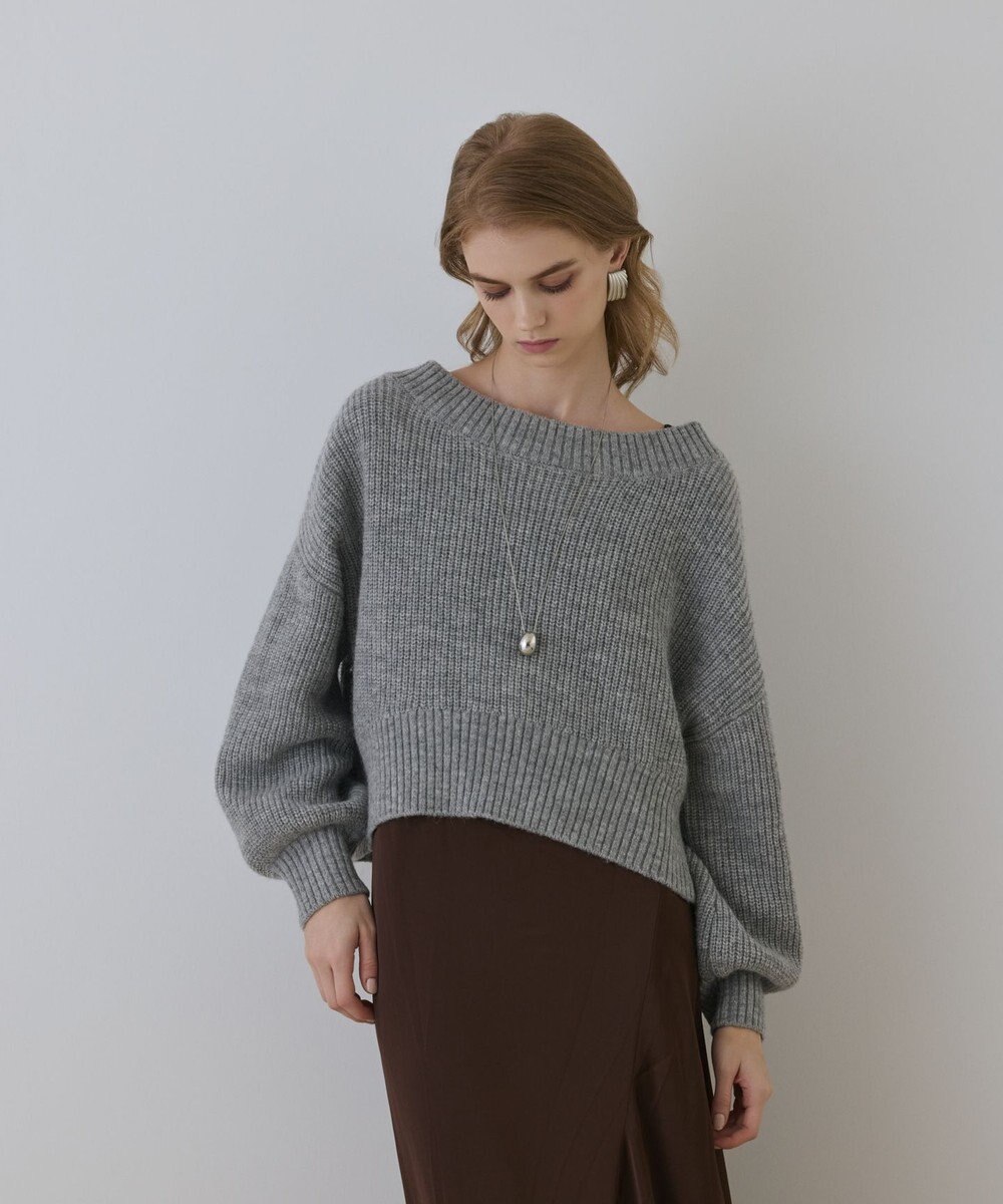 GRACE CONTINENTAL サテンレースニットワンピース 