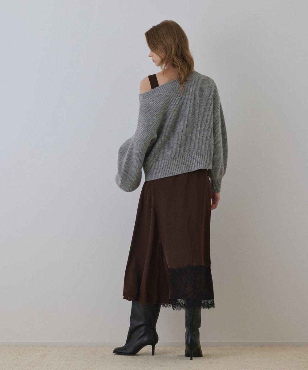 GRACE CONTINENTAL サテンレースニットワンピース 