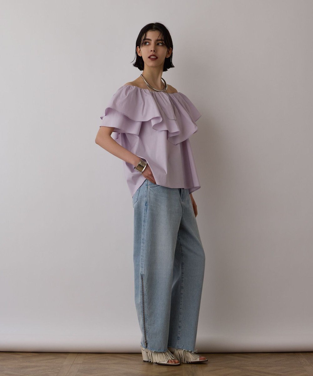 GRACE CONTINENTAL フリルオフショルトップ