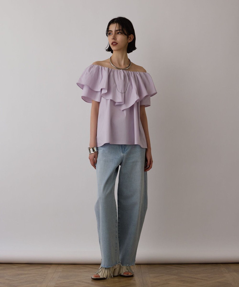 GRACE CONTINENTAL フリルオフショルトップ