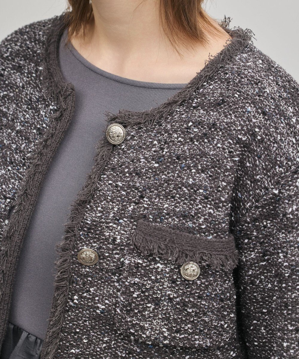 GRACE CONTINENTAL ツイードニットカーディガン 