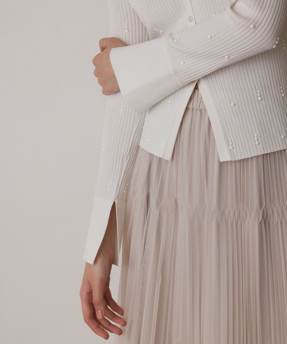 GRACE CONTINENTAL ビジューリブニットトップ