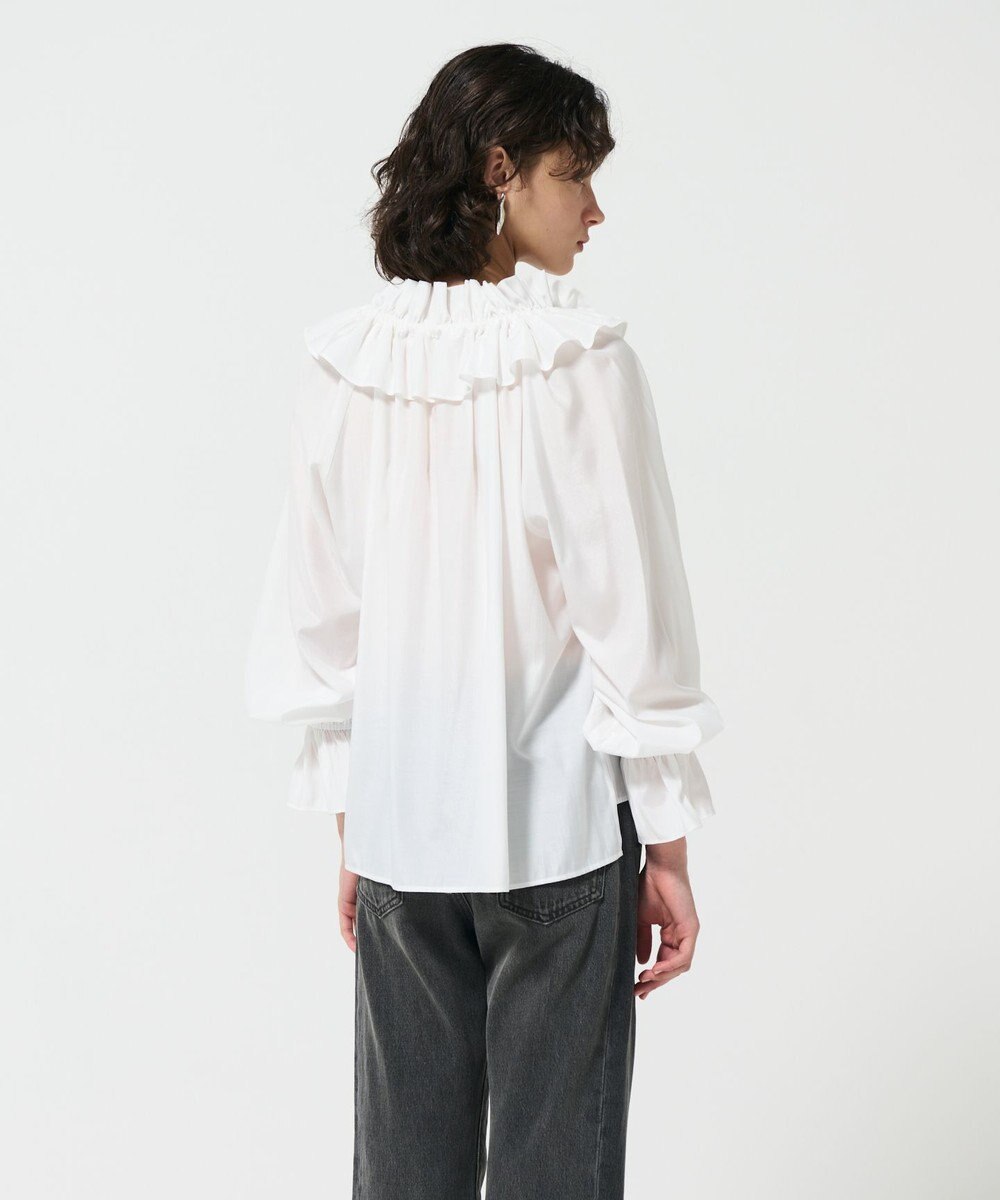 GRACE CONTINENTAL フリルカラーシアーカフタンブラウス