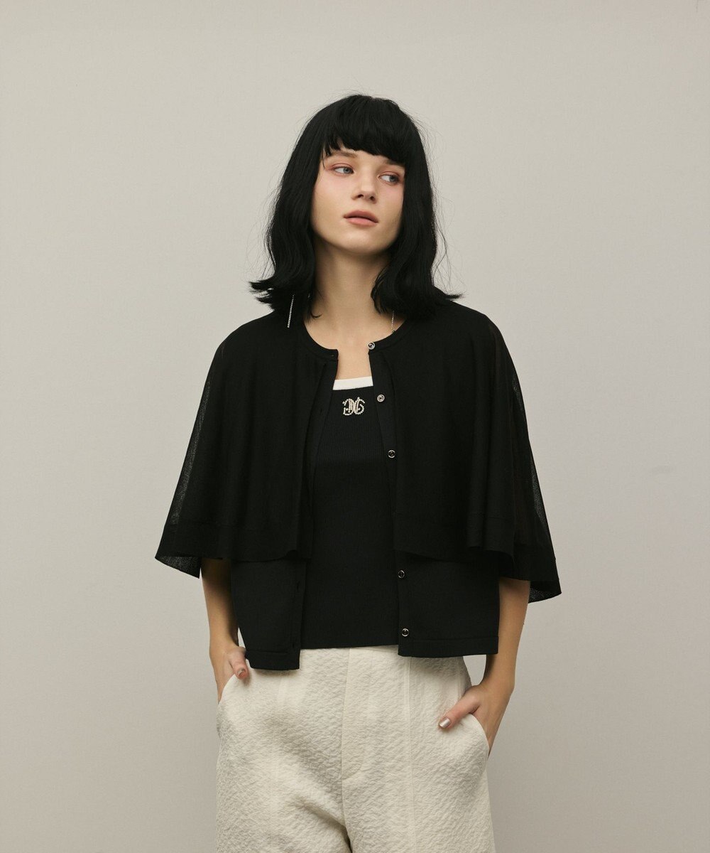 GRACE CONTINENTAL シアーケープニットカーディガン 