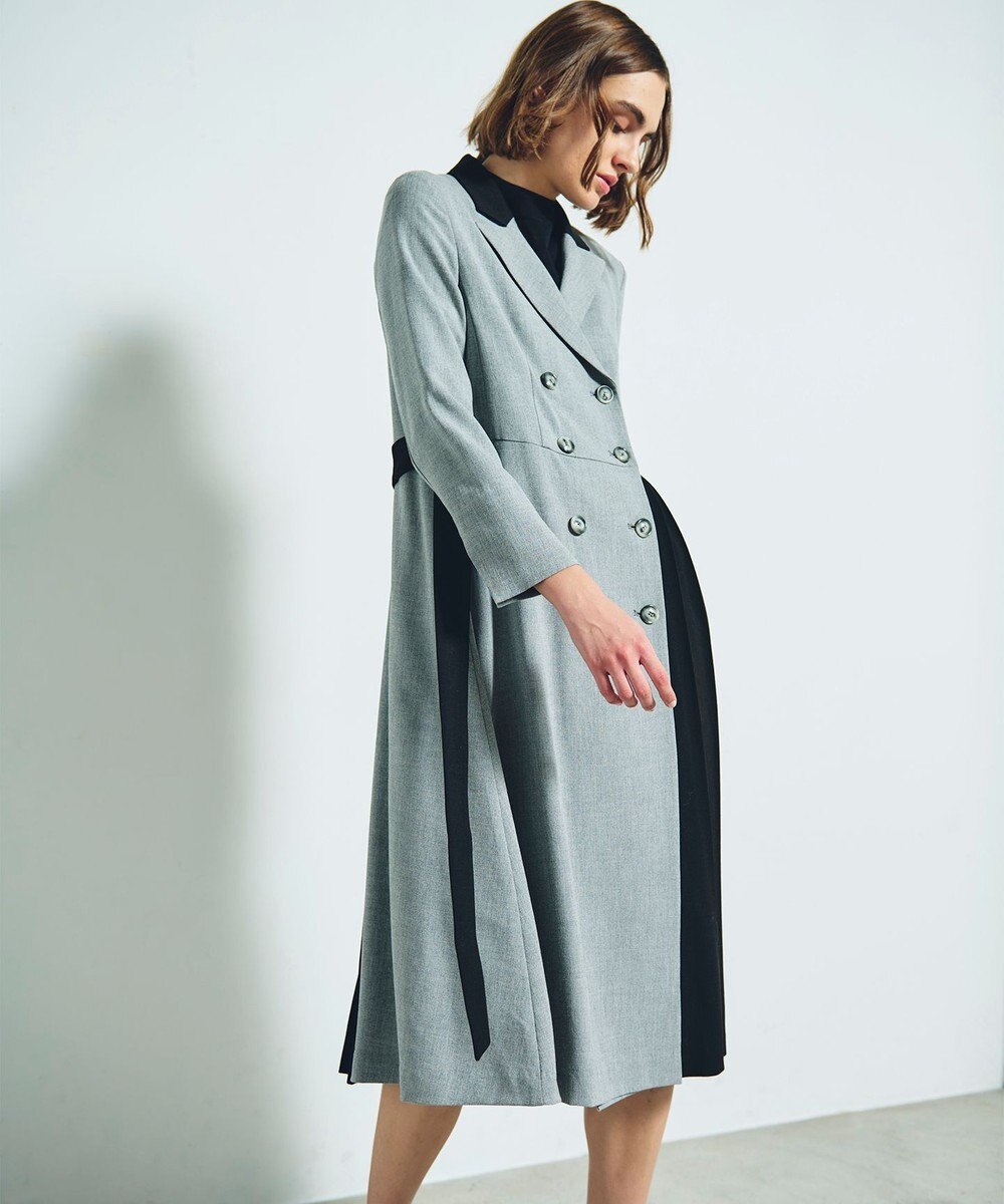 GRACE CONTINENTAL ウールタッチバイカラードレス