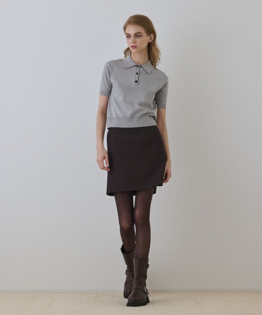 GRACE CONTINENTAL ウールギャバミニスカート 