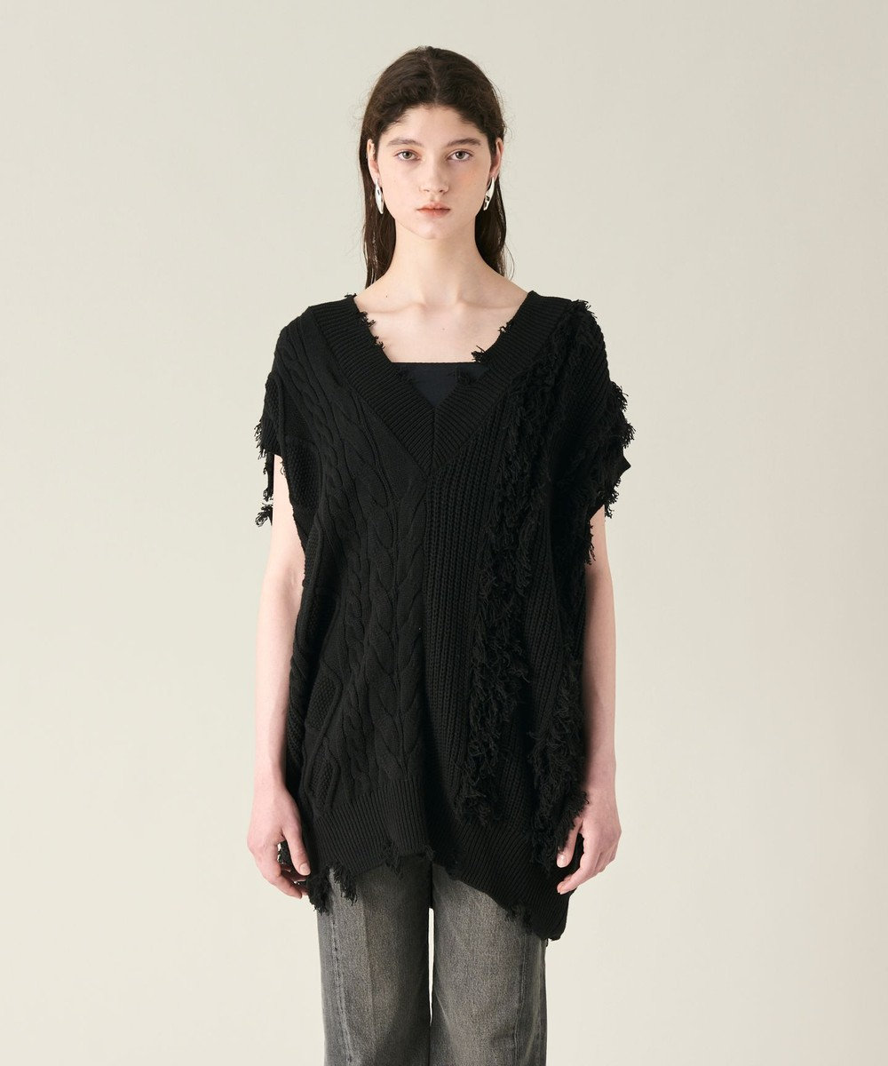 GRACE CONTINENTAL クラッシュニットトップ 