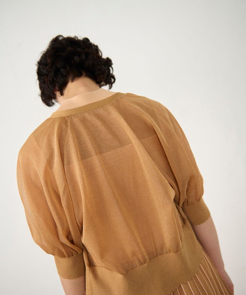 GRACE CONTINENTAL ラメシアードルマンニットカーディガン 