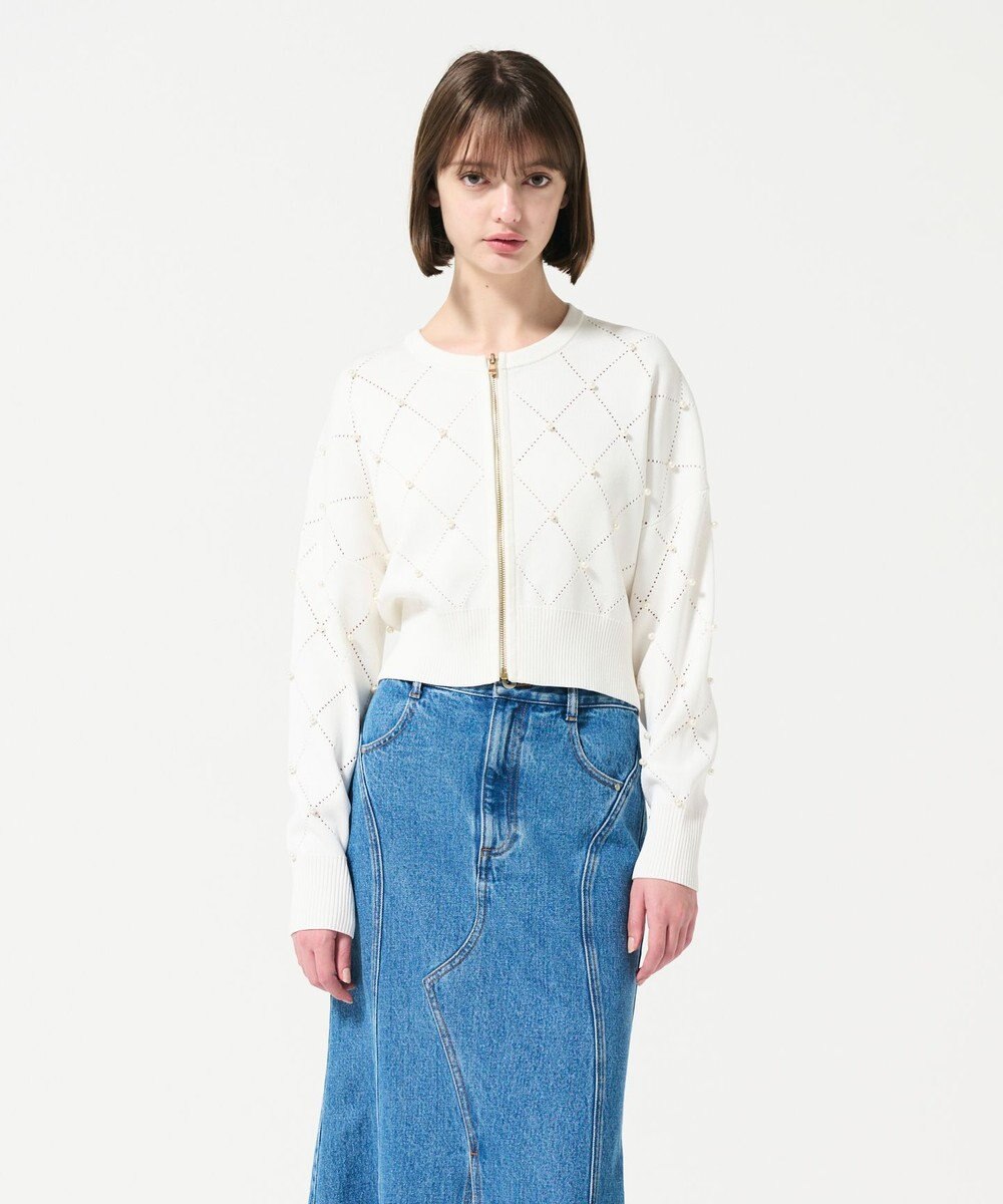 GRACE CONTINENTAL パールニットブルゾン