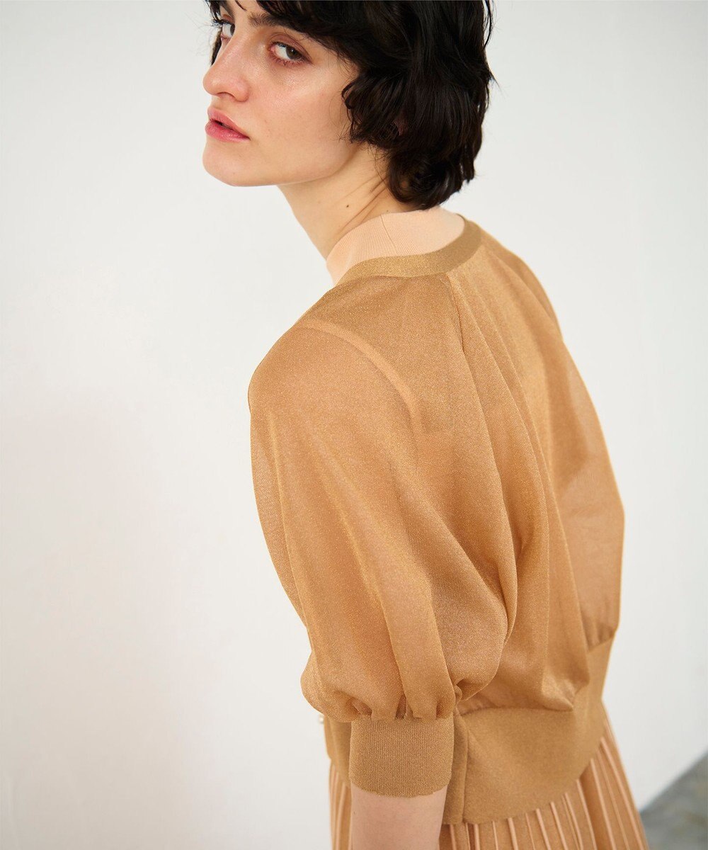 GRACE CONTINENTAL ラメシアードルマンニットカーディガン