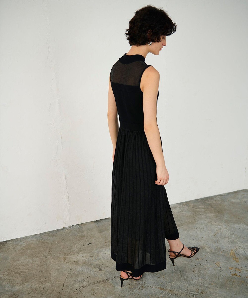 GRACE CONTINENTAL ラメシアープリーツニットワンピース 