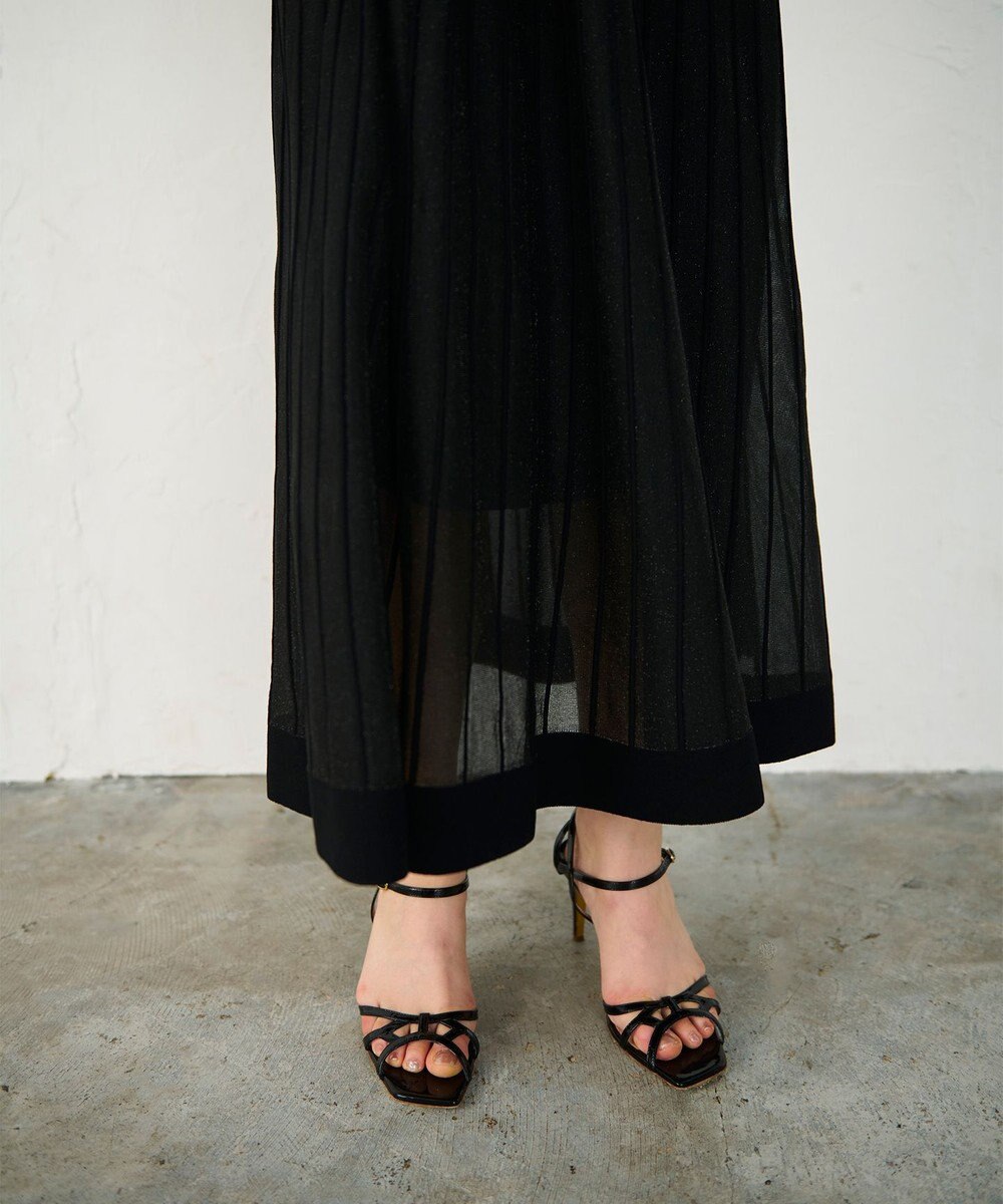 GRACE CONTINENTAL ラメシアープリーツニットワンピース