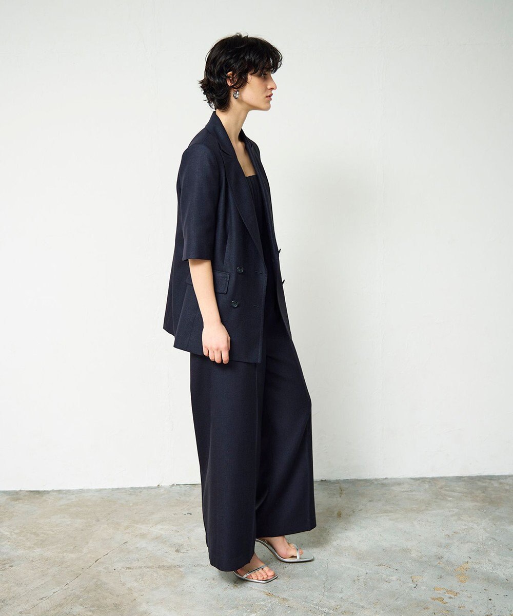 GRACE CONTINENTAL リネンタッチハーフスリーブジャケット 