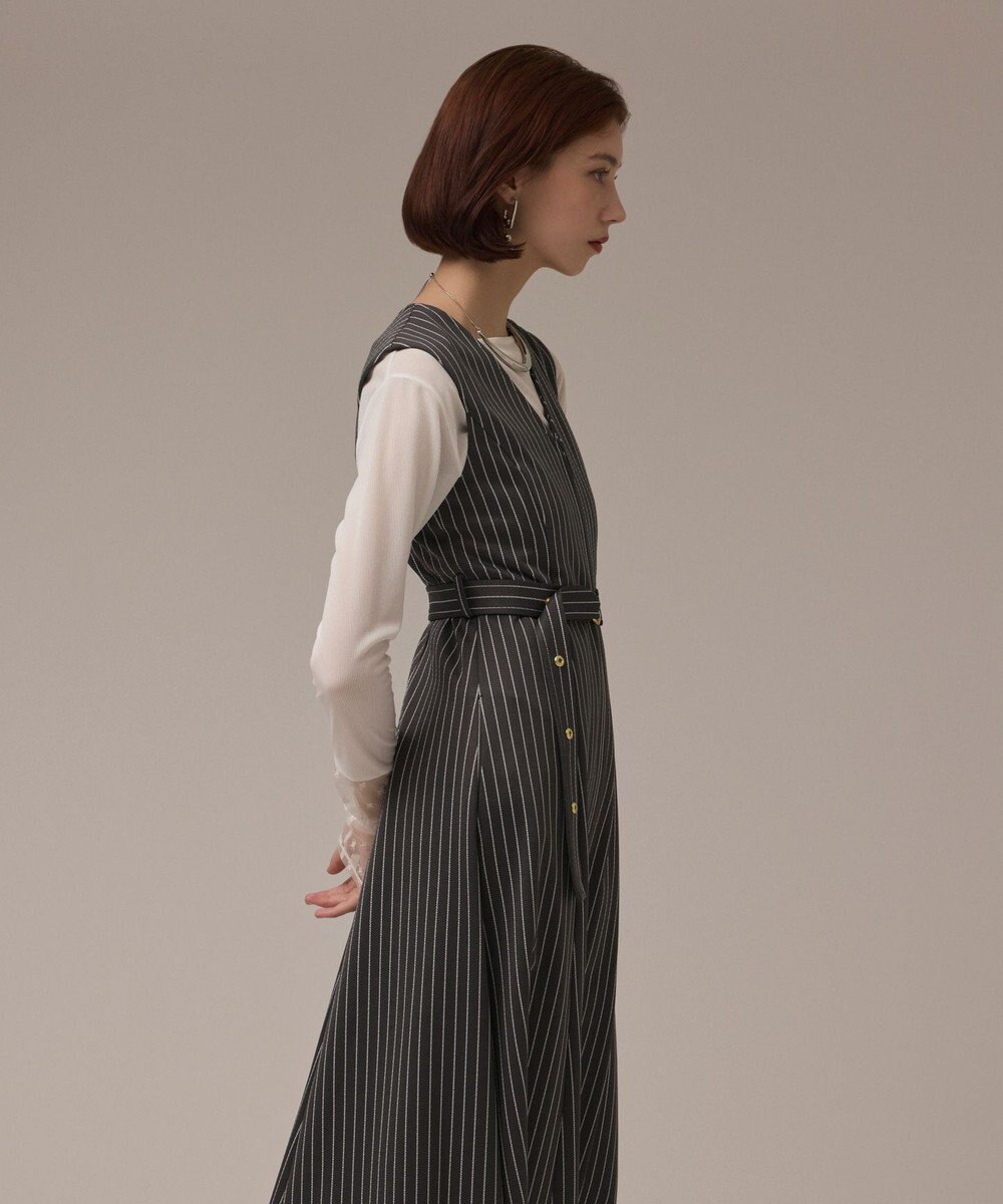 GRACE CONTINENTAL ストライプジャージワンピース 