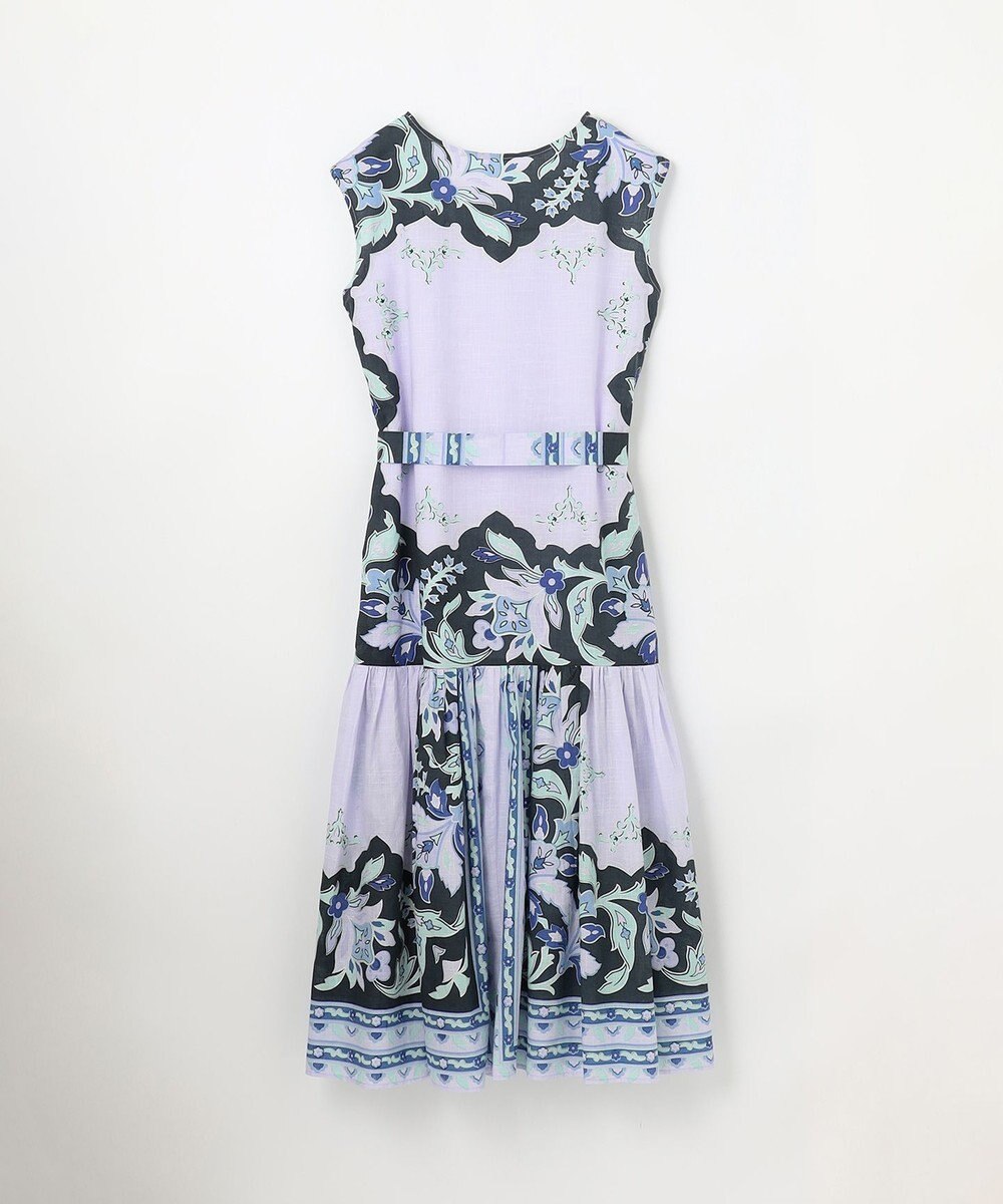 GRACE CONTINENTAL フレームプリントギャザーワンピース 