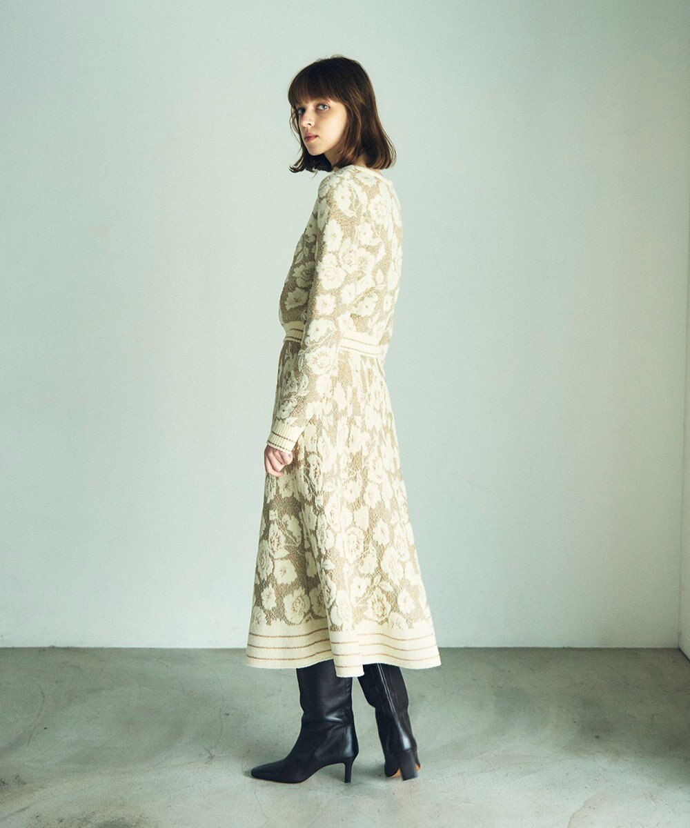 GRACE CONTINENTAL フローラルラメニットスカート 