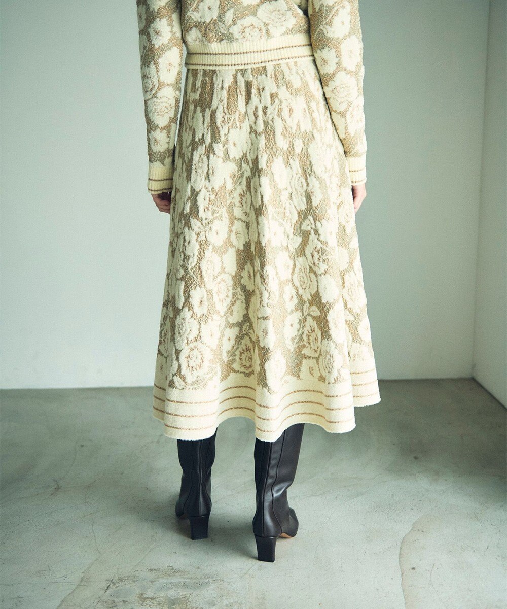 GRACE CONTINENTAL フローラルラメニットスカート 