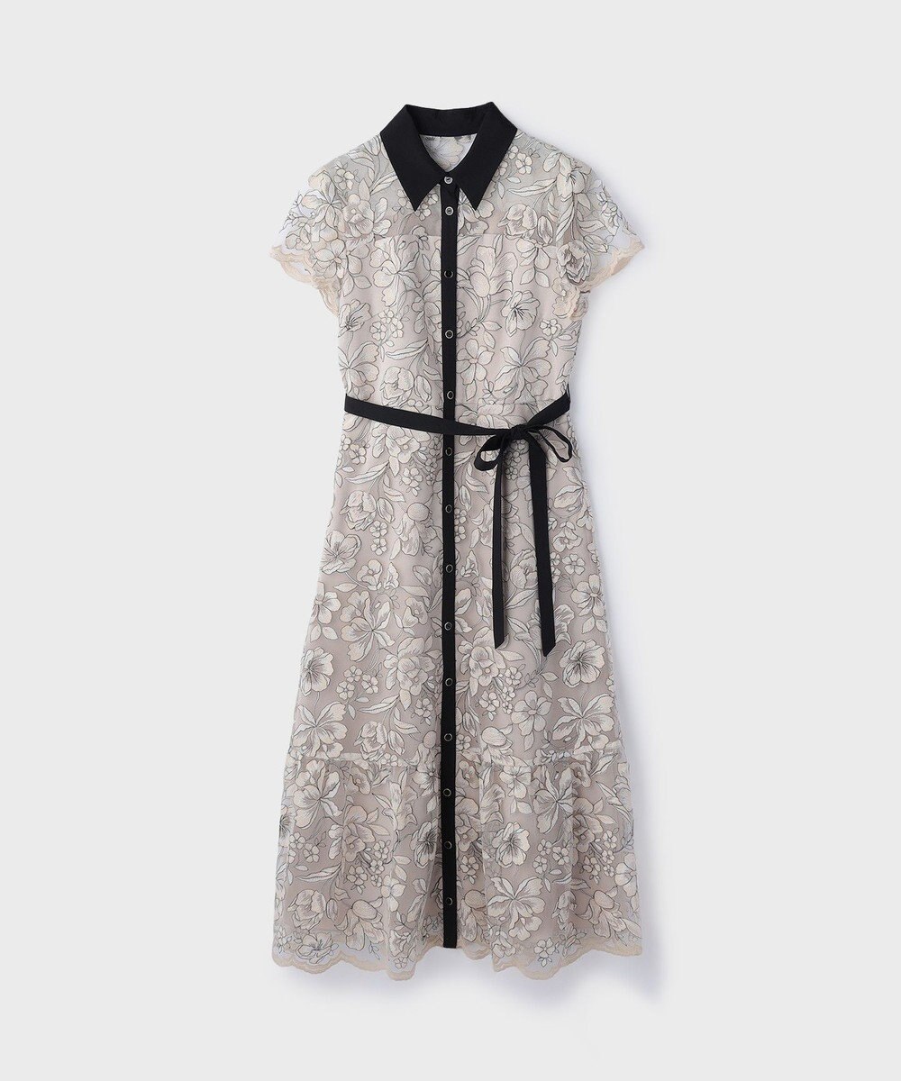 GRACE CONTINENTAL チュールフラワー刺繍ワンピース 
