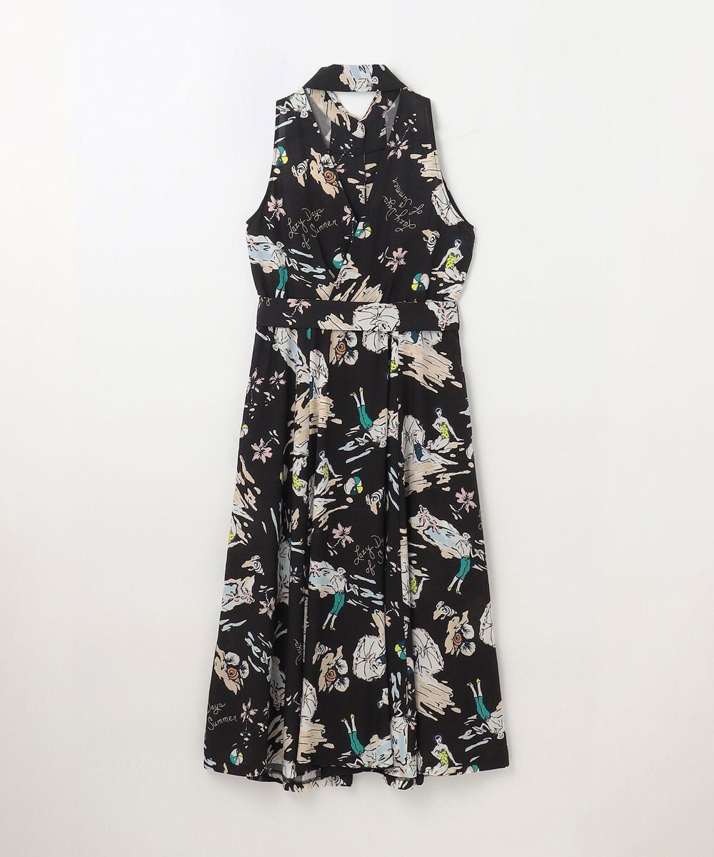 GRACE CONTINENTAL バックコンシャスプリントワンピース 