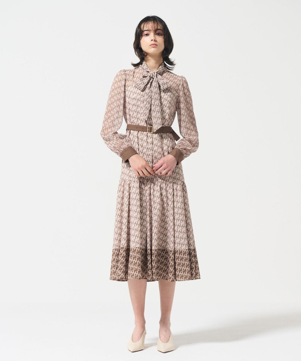 GRACE CONTINENTAL モノグラムプリントレイヤードワンピース