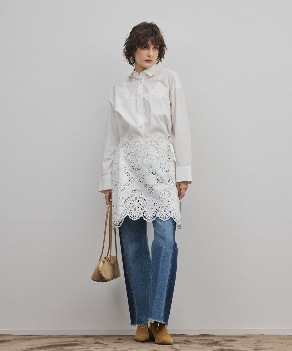 GRACE CONTINENTAL カット刺繍イレギュラーシャツ 