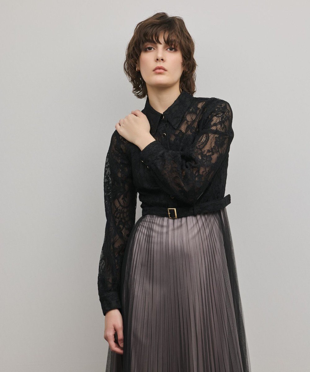 GRACE CONTINENTAL コードレースプリーツワンピース 