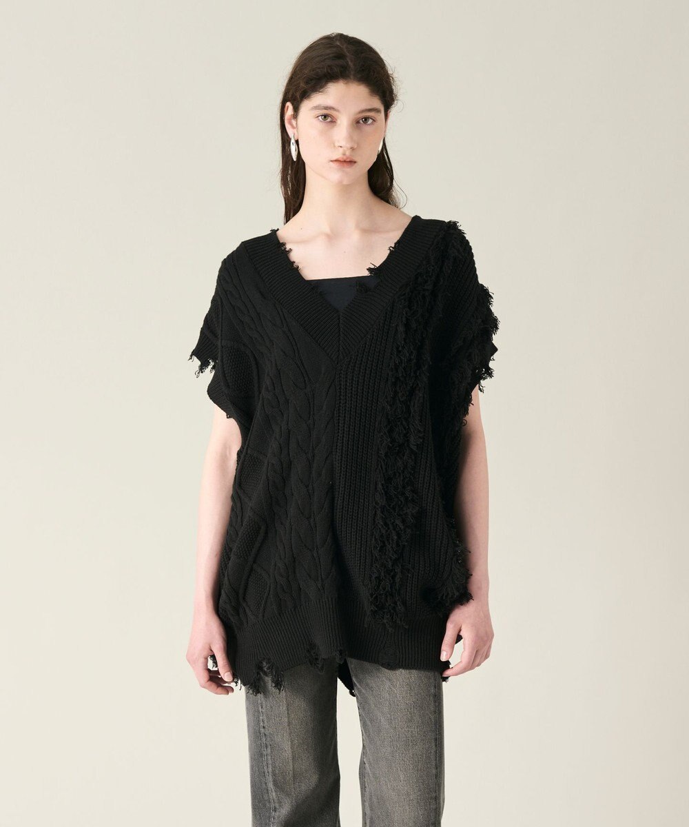 GRACE CONTINENTAL クラッシュニットトップ