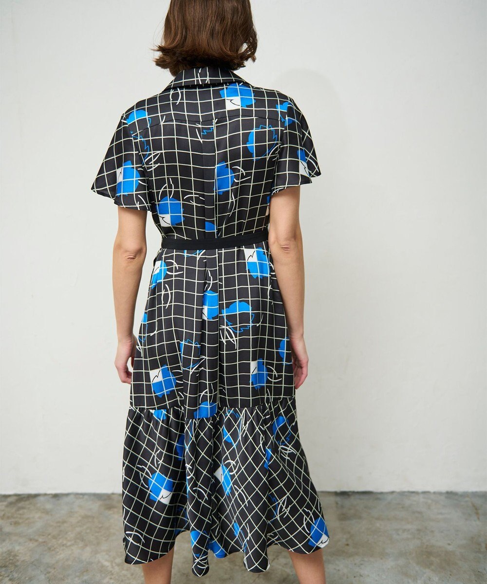 GRACE CONTINENTAL ラインフラワーシャツドレス 