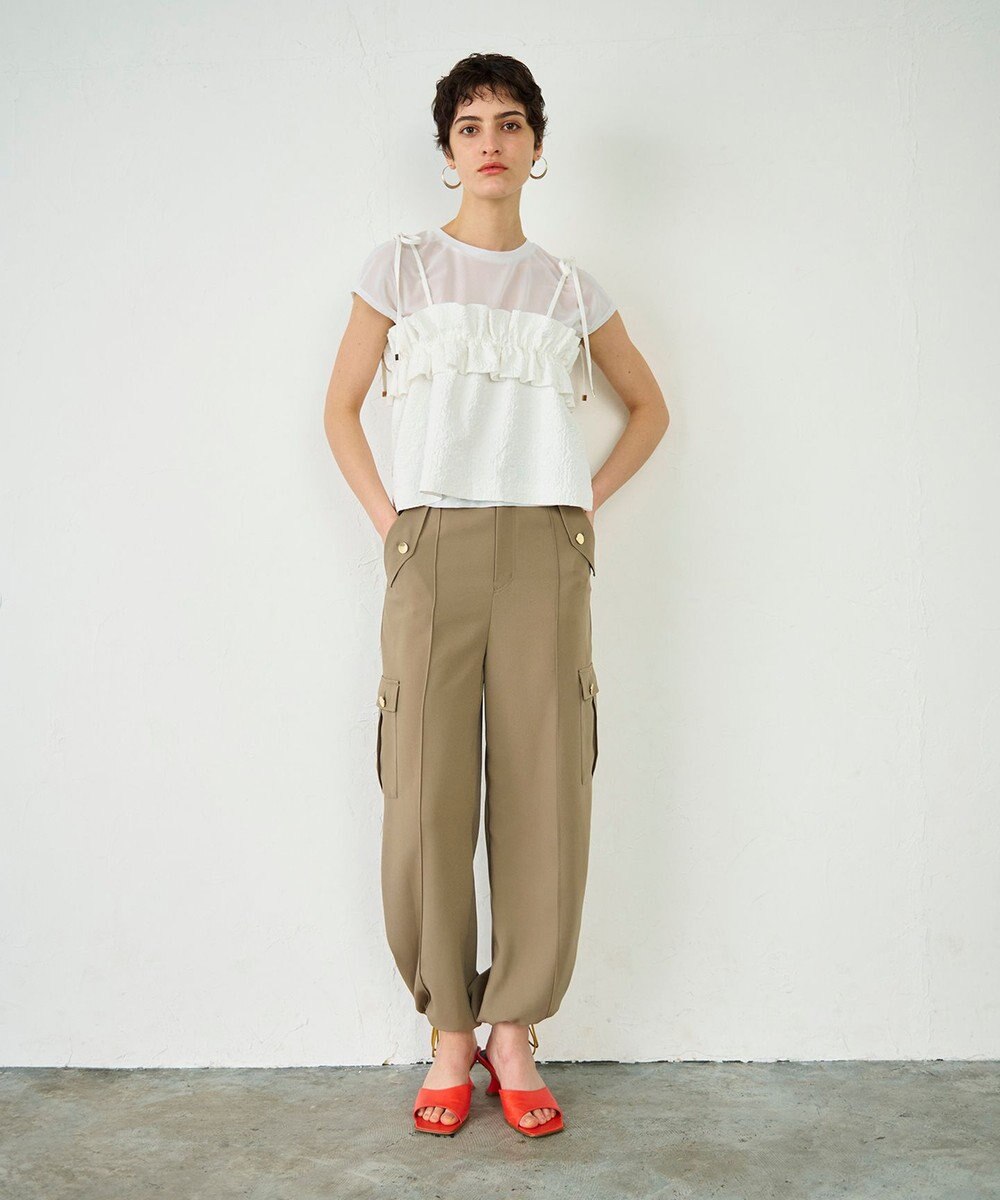 GRACE CONTINENTAL バックサテンカーゴパンツ