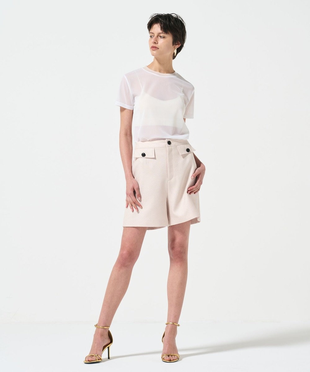 GRACE CONTINENTAL リネンタッチハーフパンツ