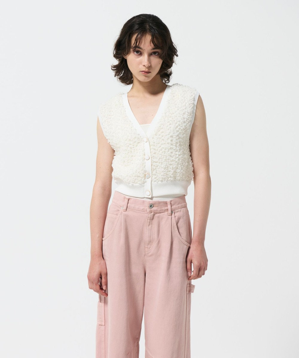 GRACE CONTINENTAL チュールフリルニットベスト