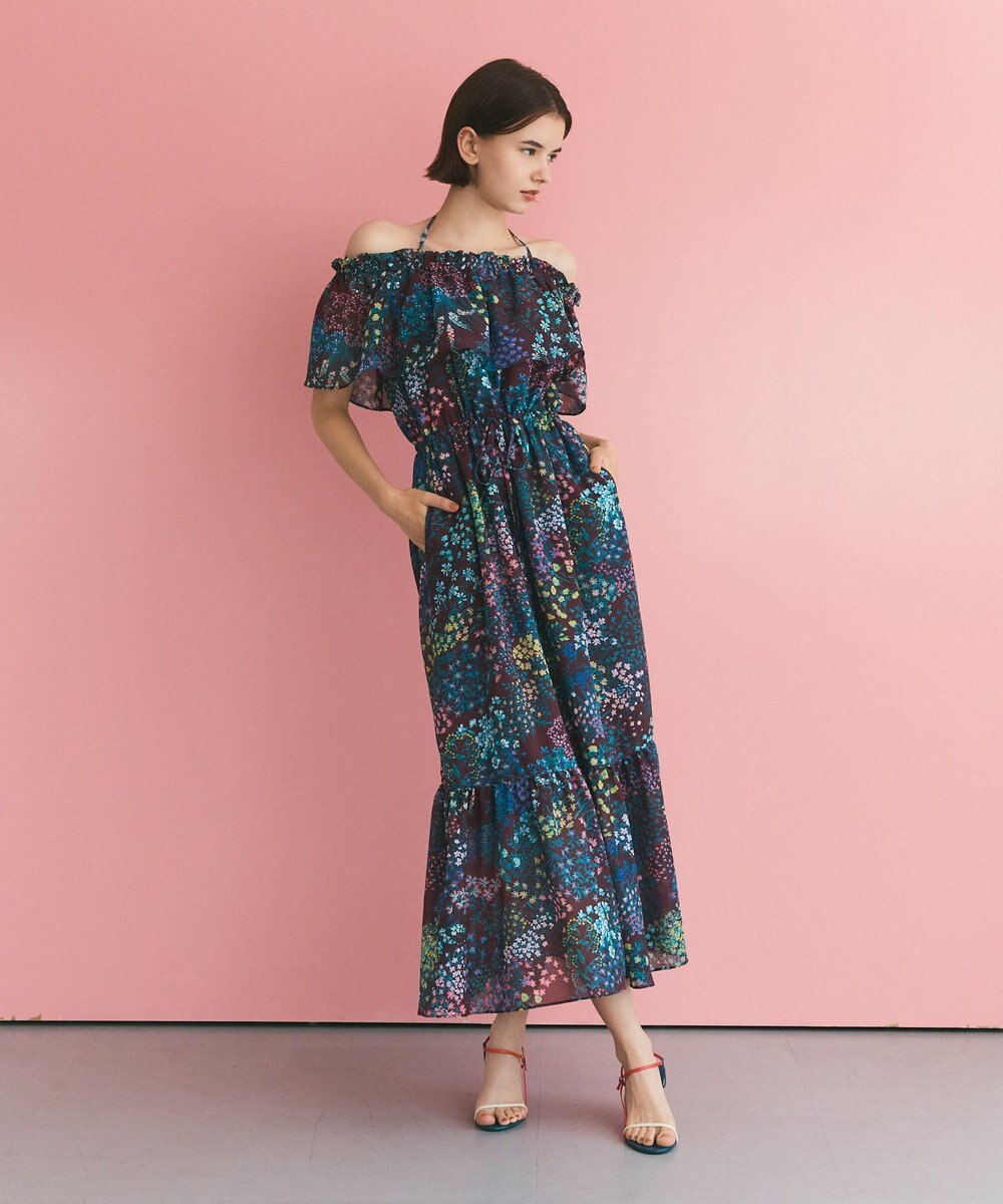 GRACE CONTINENTAL ボタニカルプリントワンピース 