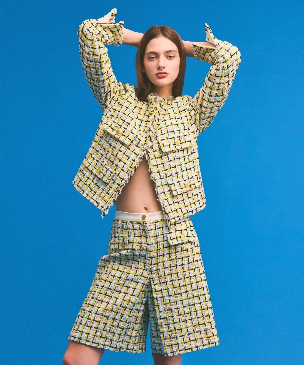 GRACE CONTINENTAL チュールヤーンツイードパンツ