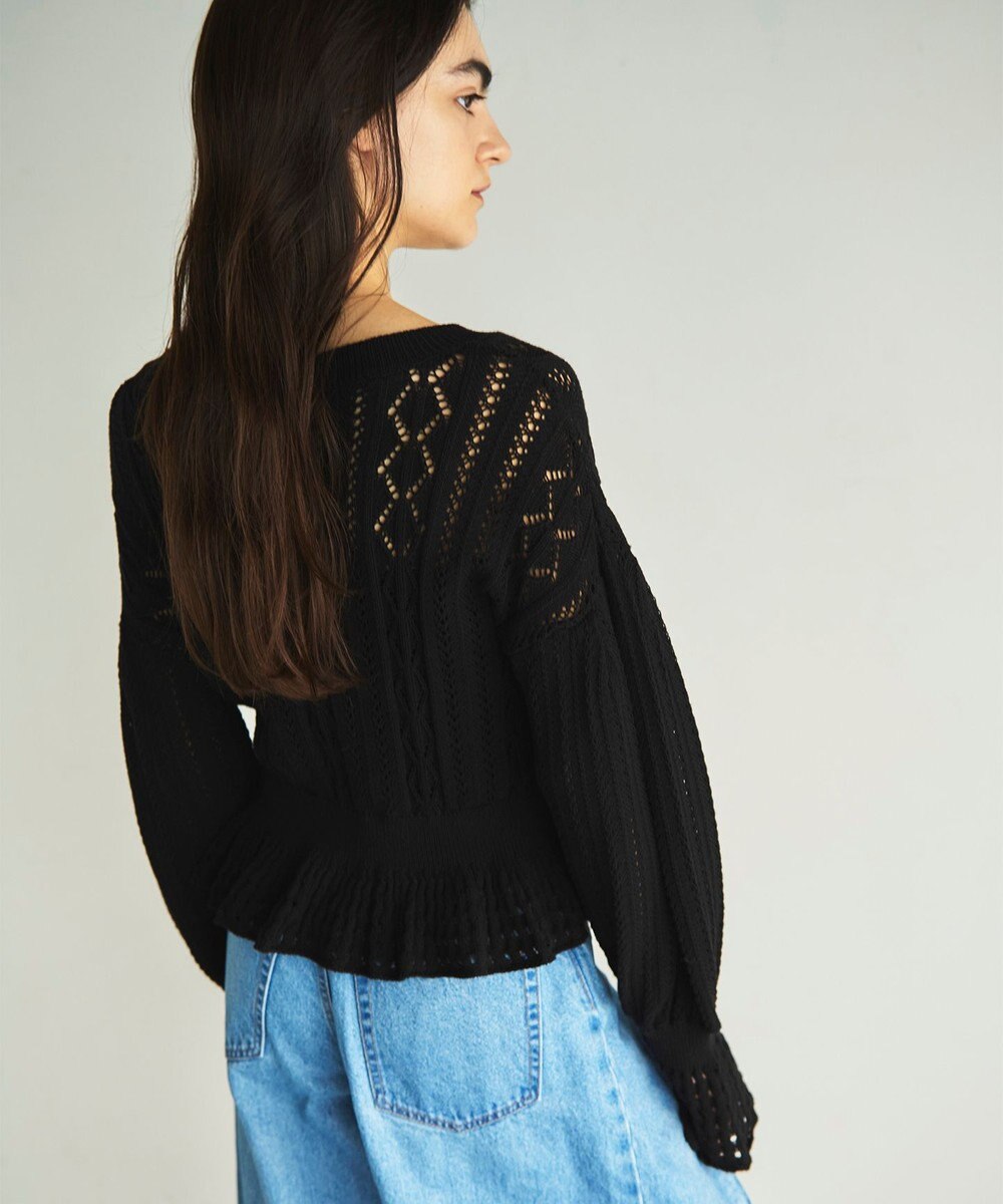 GRACE CONTINENTAL レース編ルーズニットトップ 