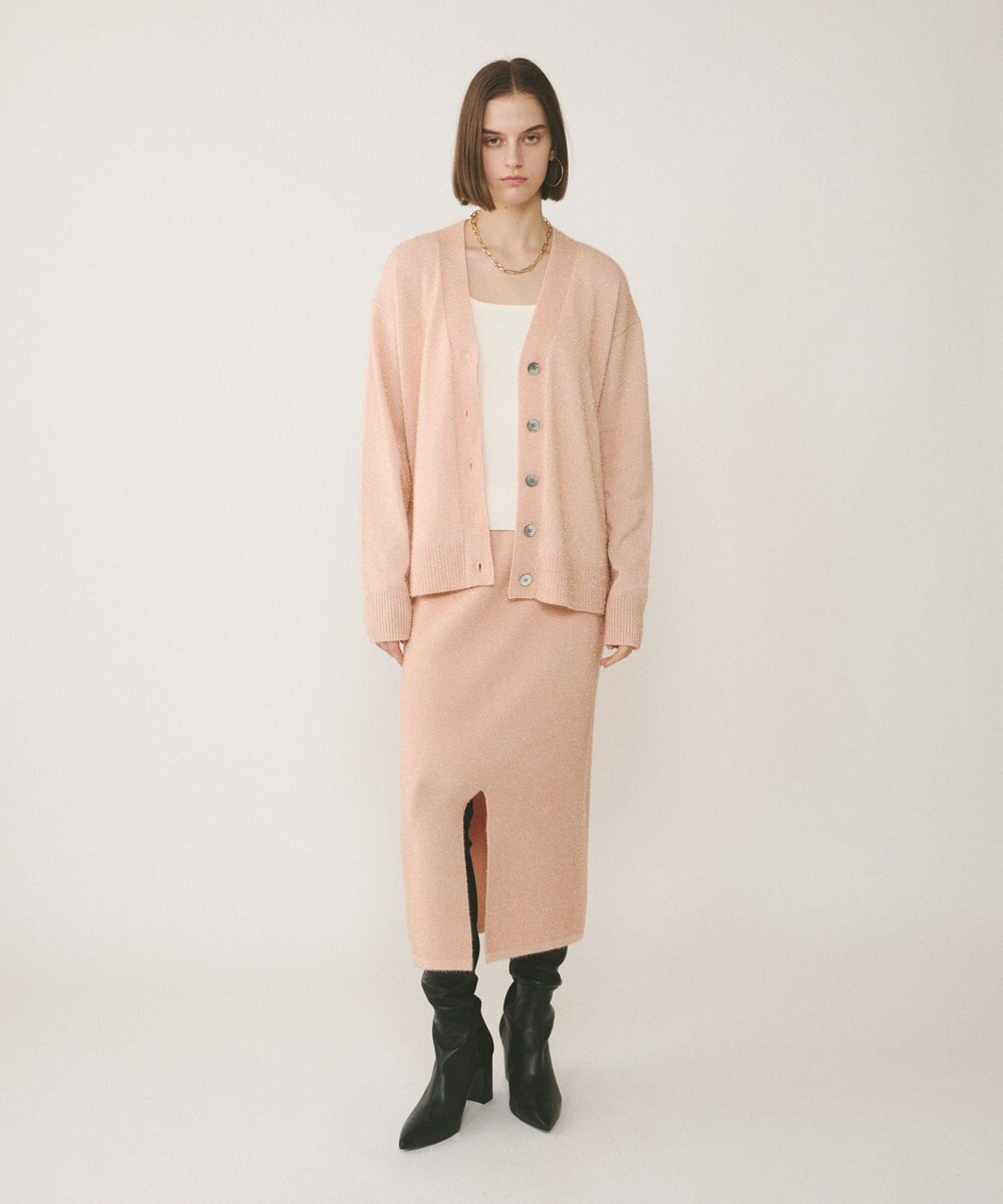 GRACE CONTINENTAL フィルムヤーンニットカーディガン 