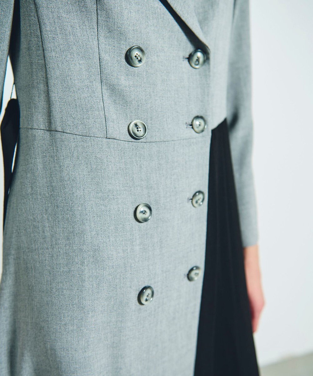 GRACE CONTINENTAL ウールタッチバイカラードレス 