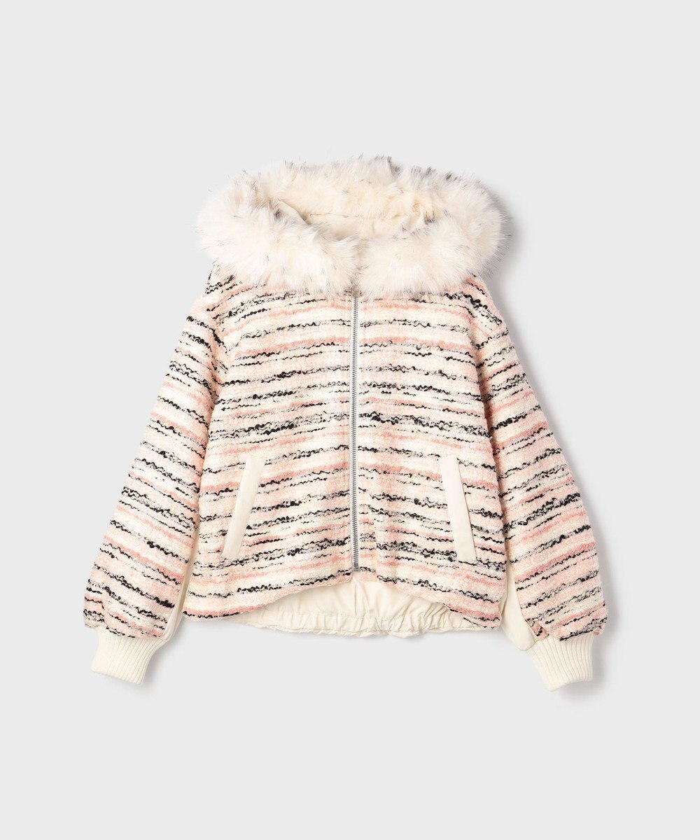 GRACE CONTINENTAL ツイードコンビショートブルゾン 