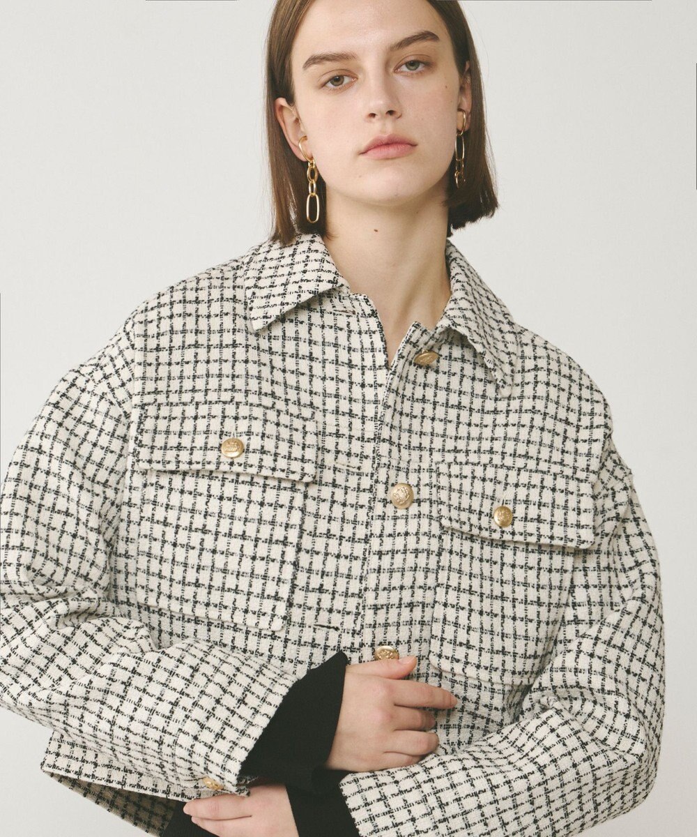 GRACE CONTINENTAL チェックツイードブルゾン 