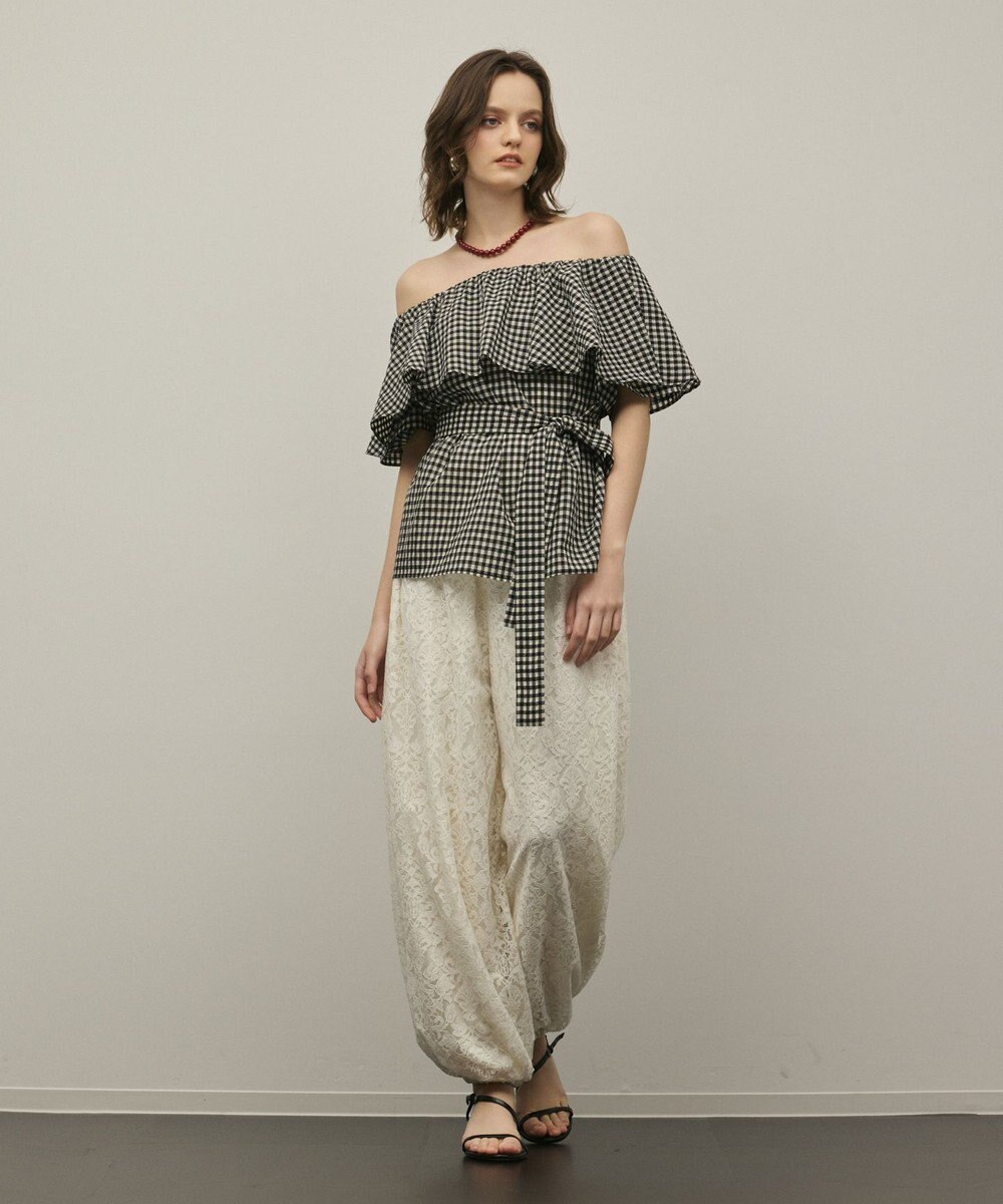 GRACE CONTINENTAL チェックケープブラウス 