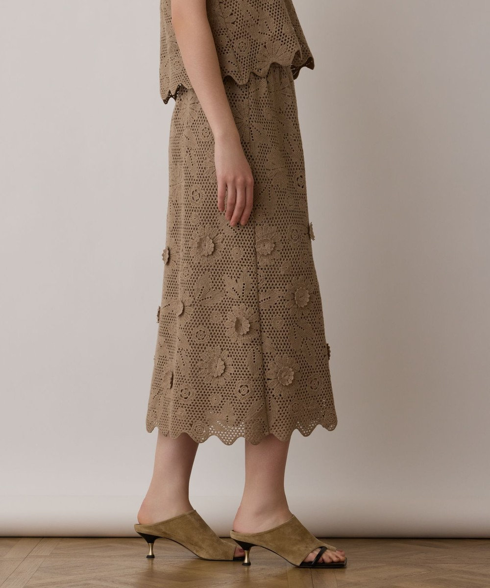 GRACE CONTINENTAL クロシュ刺繍スカート