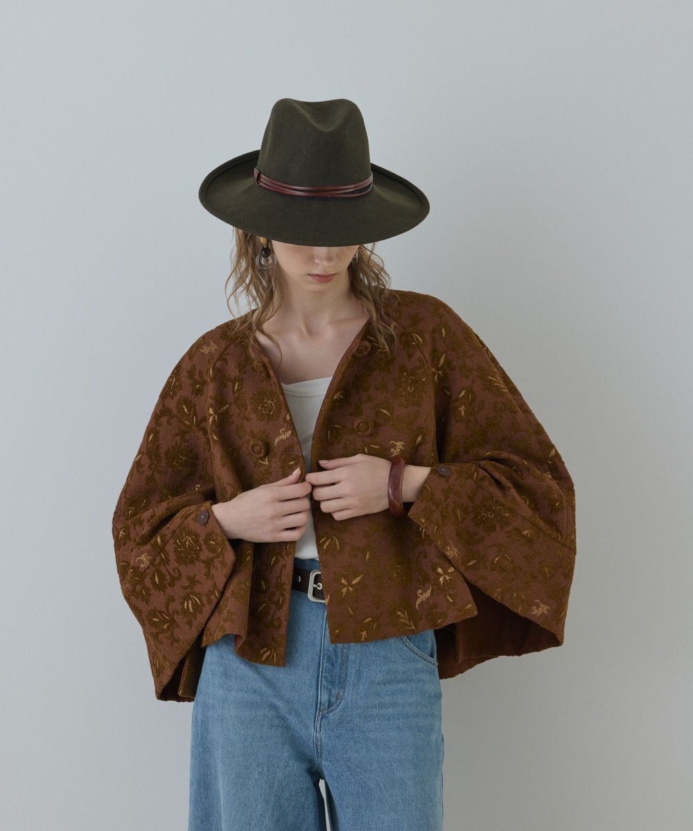 GRACE CONTINENTAL サラサジャガードケープジャケット 