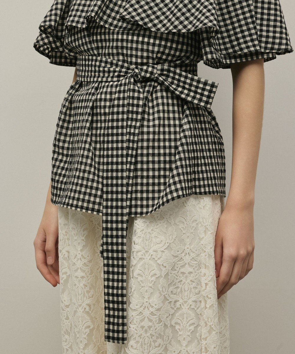 GRACE CONTINENTAL チェックケープブラウス 