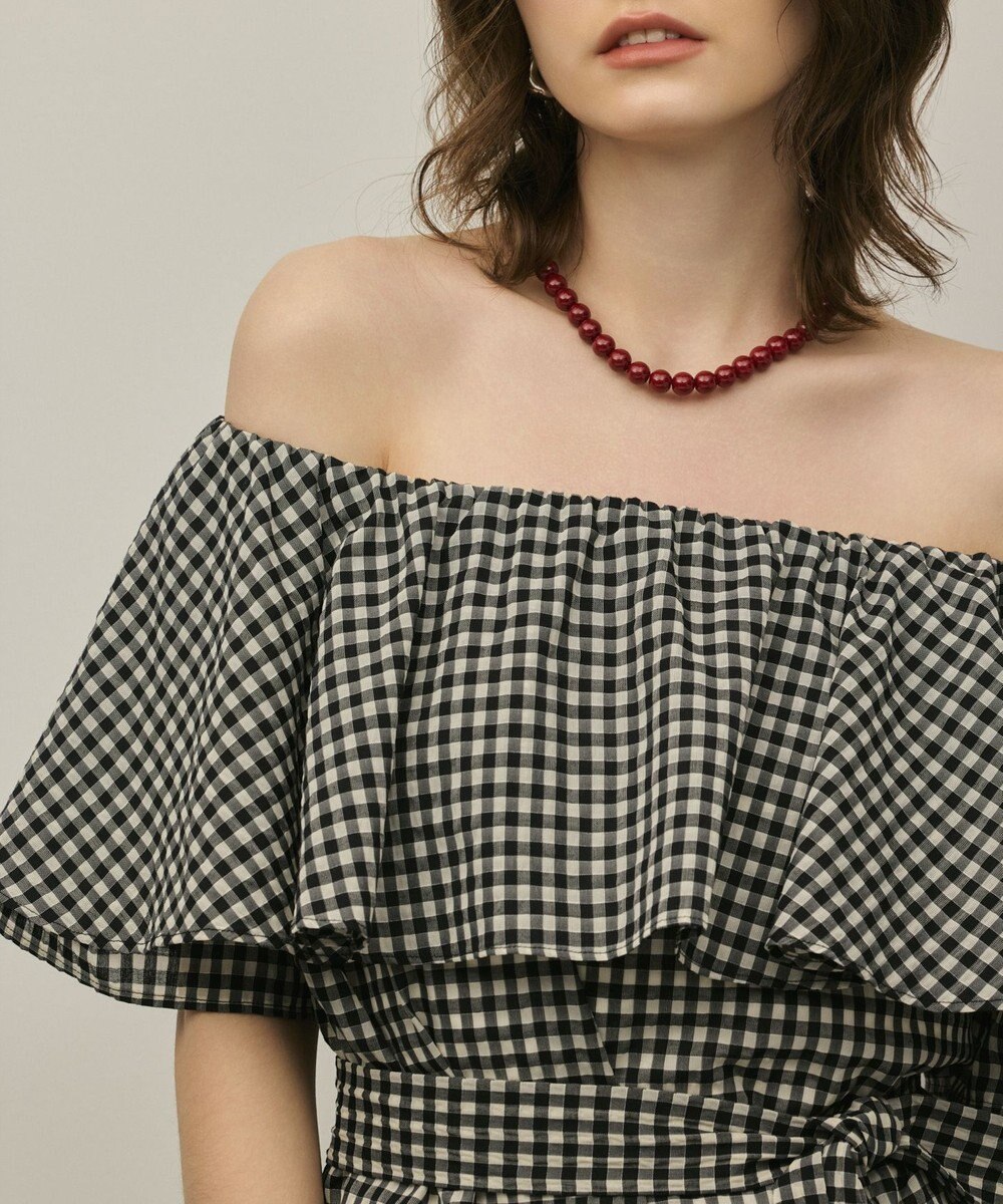 GRACE CONTINENTAL チェックケープブラウス 